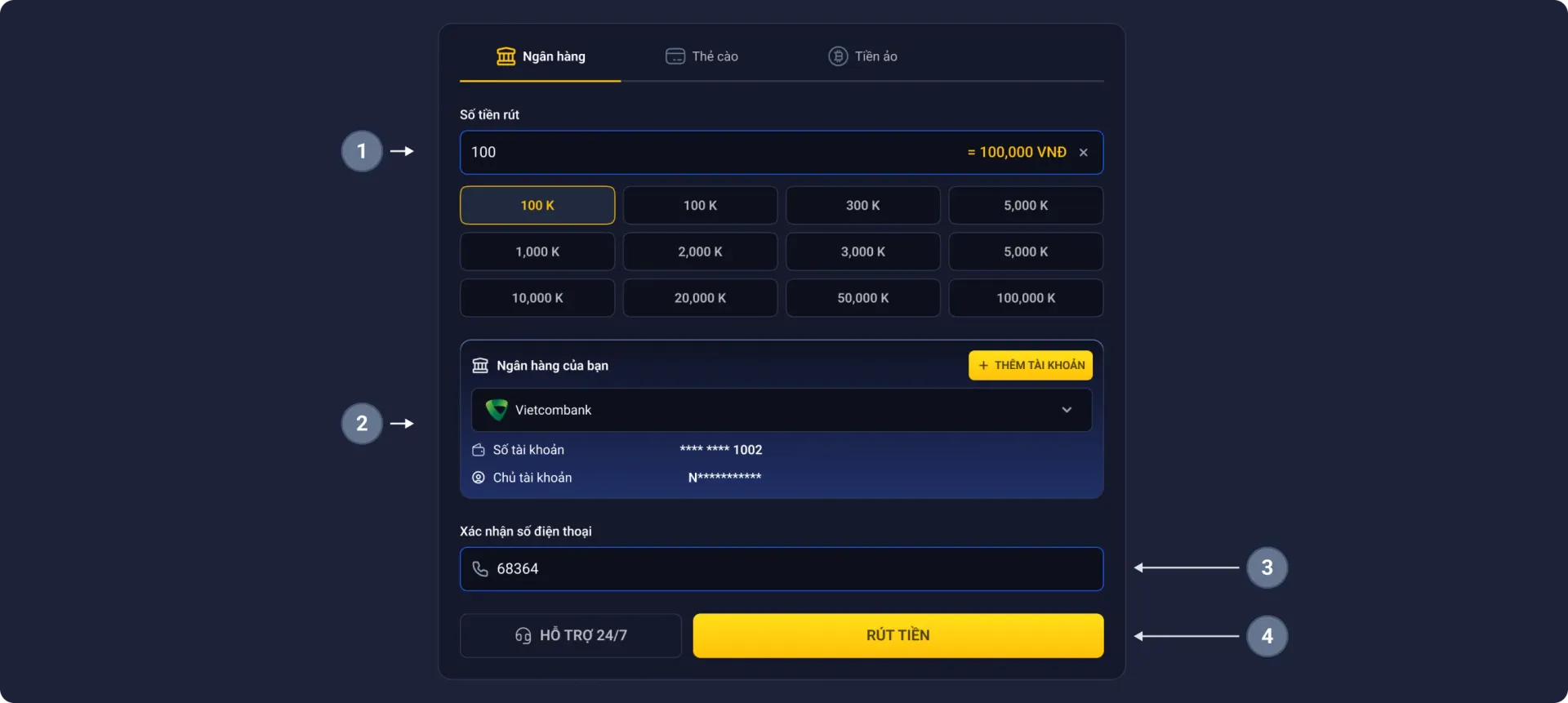 withdraw bank guide